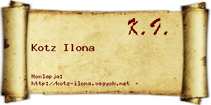 Kotz Ilona névjegykártya